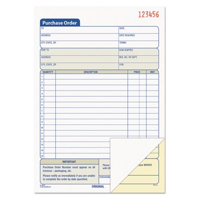 PURCHASE ORDER BOOK TWO PART CARBONLESS